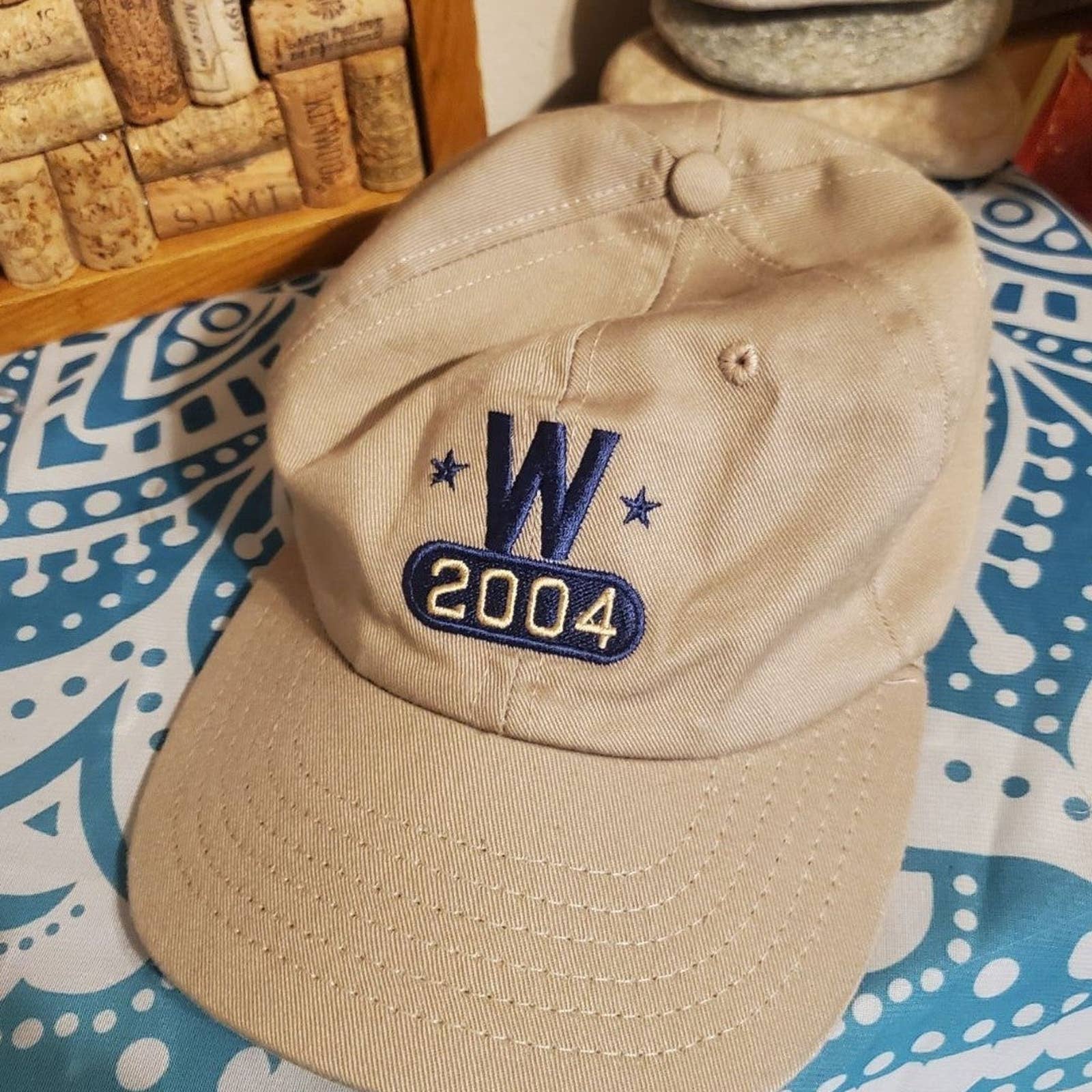 Vintage 2004 Mint Condition George W Bush President Running Campaign Hat Tan Blu